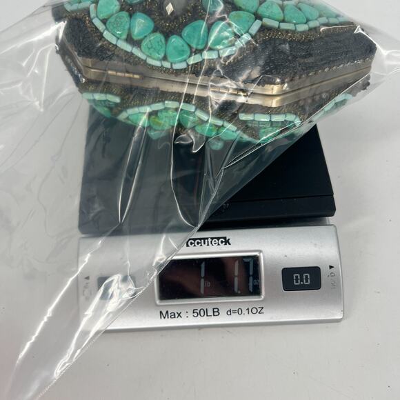 Mary Frances Jeweled Handbag Clutch Stone Minaudiere Beaded Boho Vintage‎ Gem